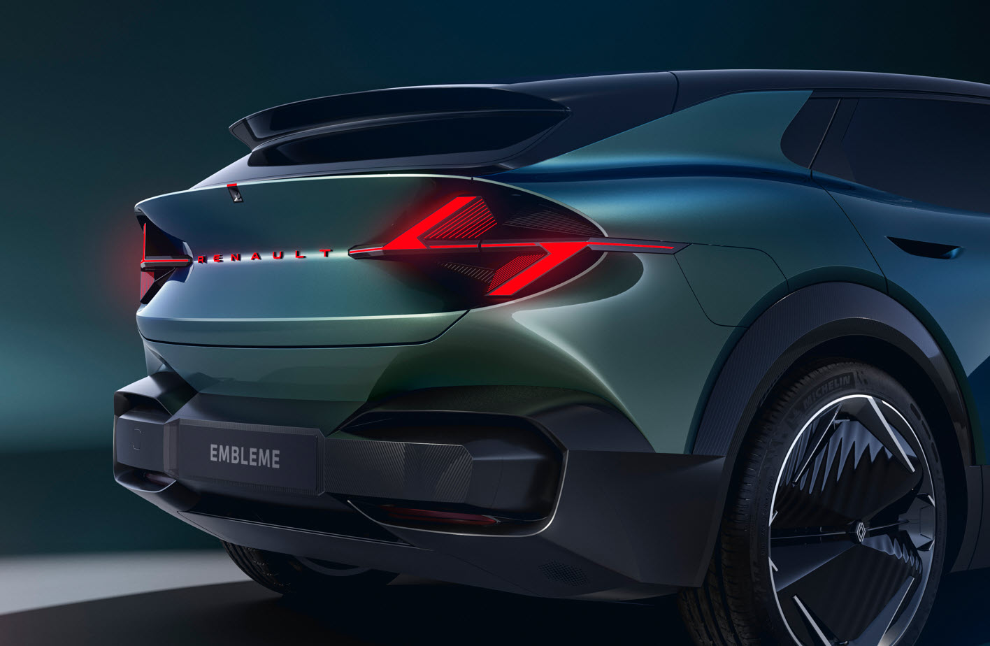 Renault Emblème hydrogen hybrid car from back