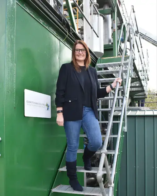 Karen Taylor tại nhà máy chuyển đổi chất thải thành hydro
