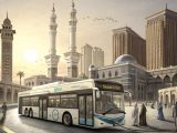 Fuel cell-powered buses are being trialed in Makkah as part of Saudi Arabia's push to decarbonize transportation by 2030. The Caetano buses use Toyota fuel stacks and will test hydrogen tech viability in desert conditions.