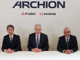 Archion, the JV merging Mitsubishi Fuso and Hino Motors under Toyota Motor Corporation and Daimler Truck AG, launches April 1, 2026 to develop zero-emission trucks powered by hydrogen fuel cells. The venture will consolidate five Japanese plants into three sites, invest in hydrogen production and infrastructure, and aim for 30,000 units annually by 2030.